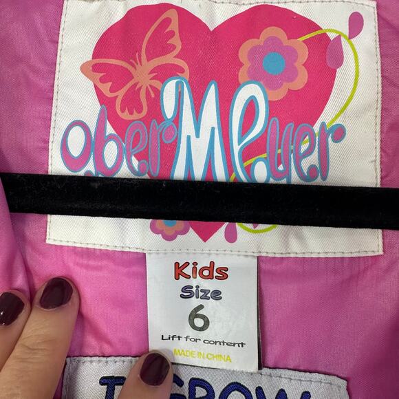 Obermeyer Love Fleece Pink Ski Bib Girls Size 6 - Picture 2 of 11